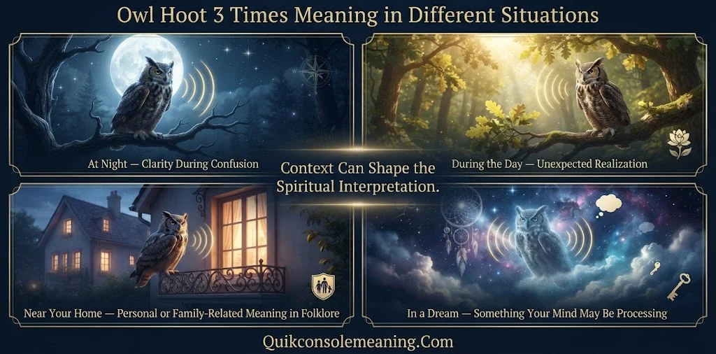 Hearing an Owl Hoot 3 Times Spiritual Meaning in Different Situations