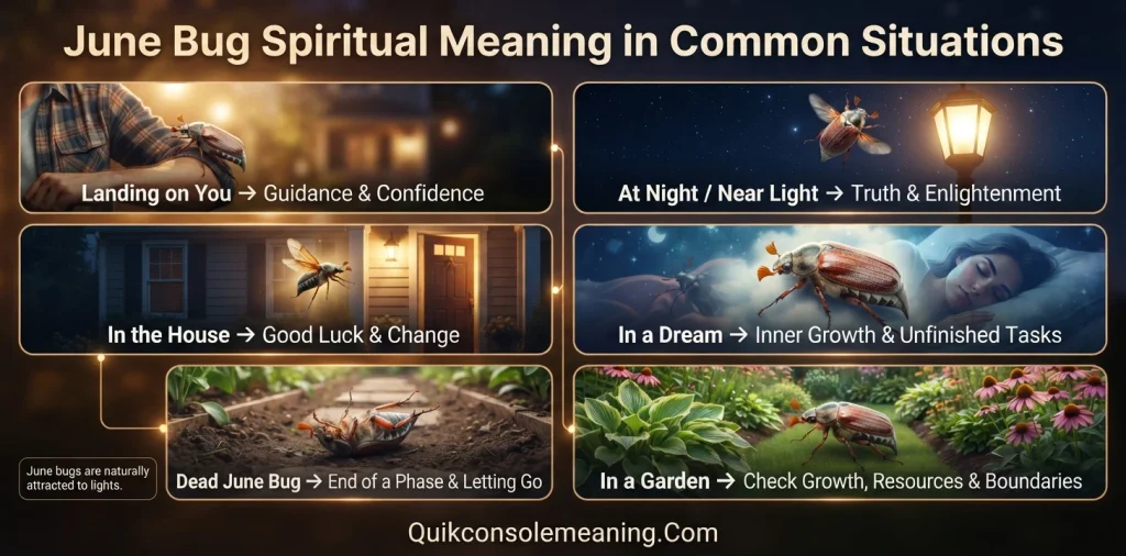 June Bug Spiritual Meaning in Common Situations