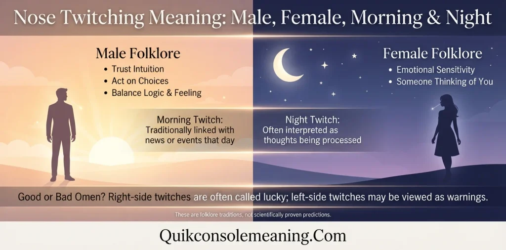 Left, Right, Male and Female Nose Twitching Meaning