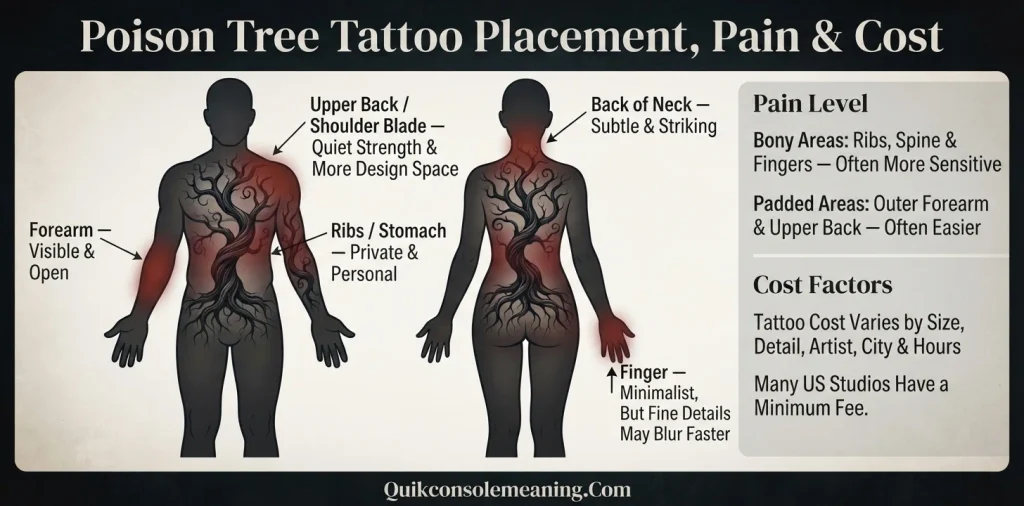 Poison Tree Tattoo Placement, Pain and Cost