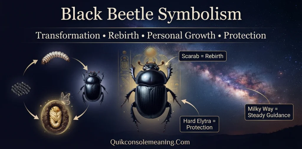 What Does a Black Beetle Symbolize Spiritually?